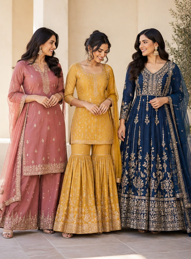 Palazzo vs Sharara vs Anarkali: How to Choose the Right Salwar Kameez