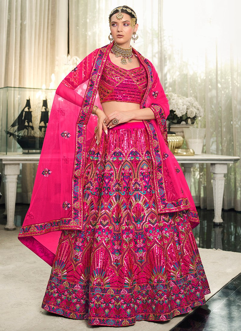 Silk Embroidered Wedding Lehenga Choli - Sakhi Fashions