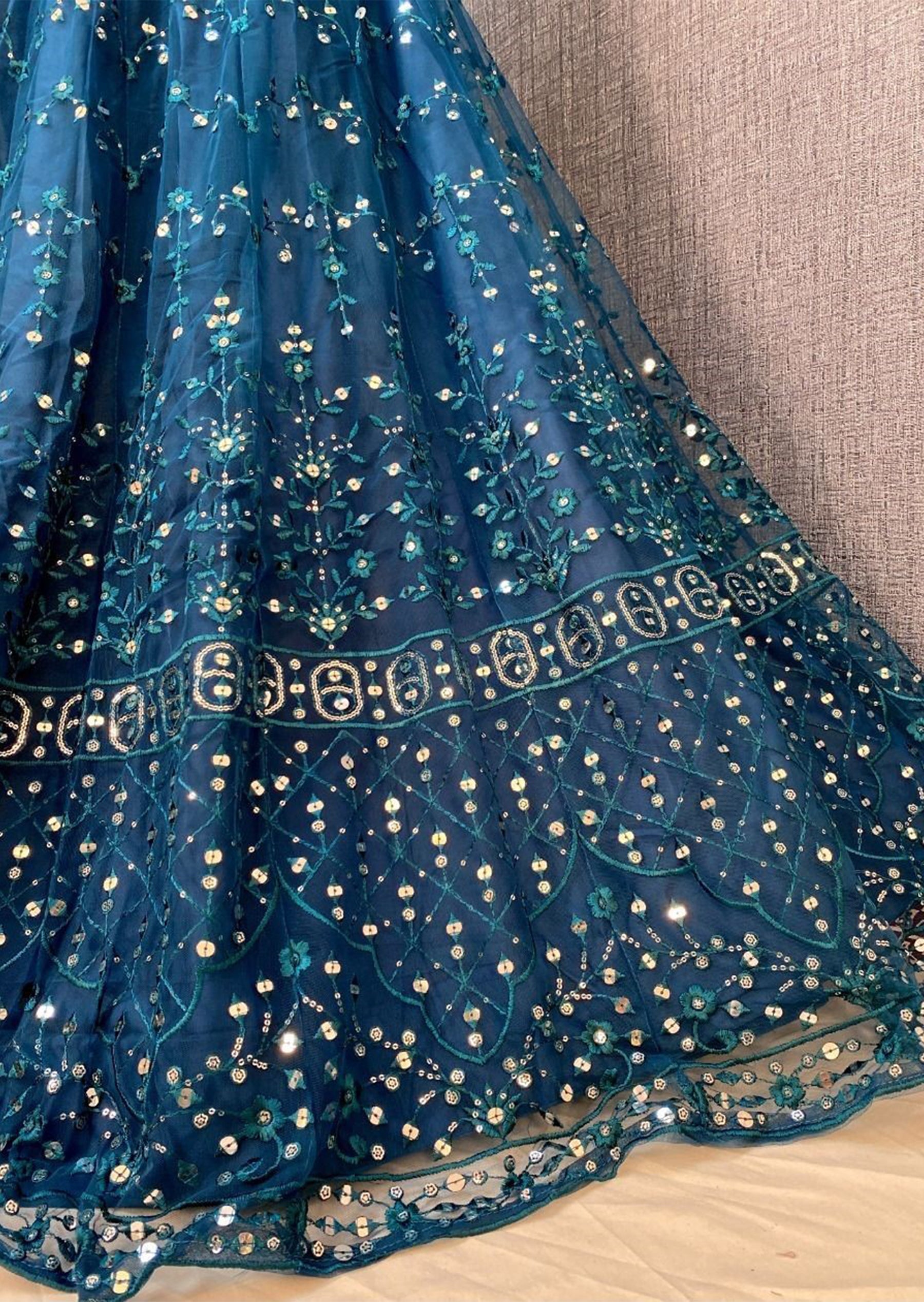 Embroidery Net With Heavy Cancan Lehenga Choli And Dupatta