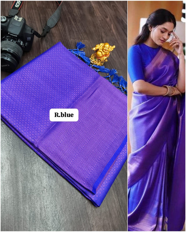 Soft Silk fabric Copper Zari Royal Blue | Sakhi Fashions Perth