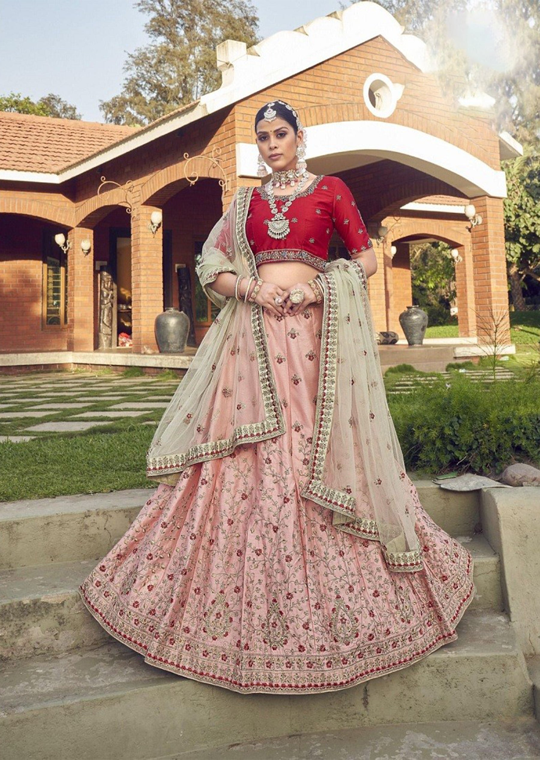 Malai Satin Fancy Fabrics Lehenga Choli