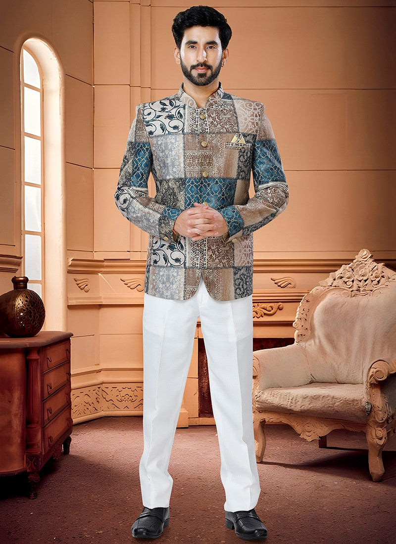 Multi Colour Satin Men Jodhpuri Suits - Sakhi Fashions