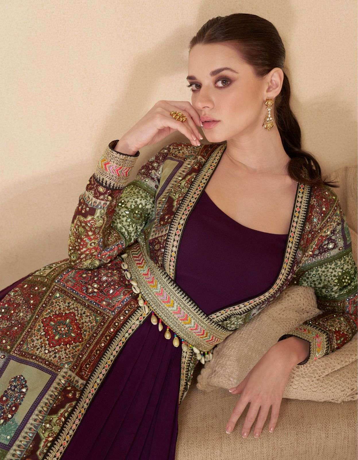 Indowestern Partywear Gown with Shrug