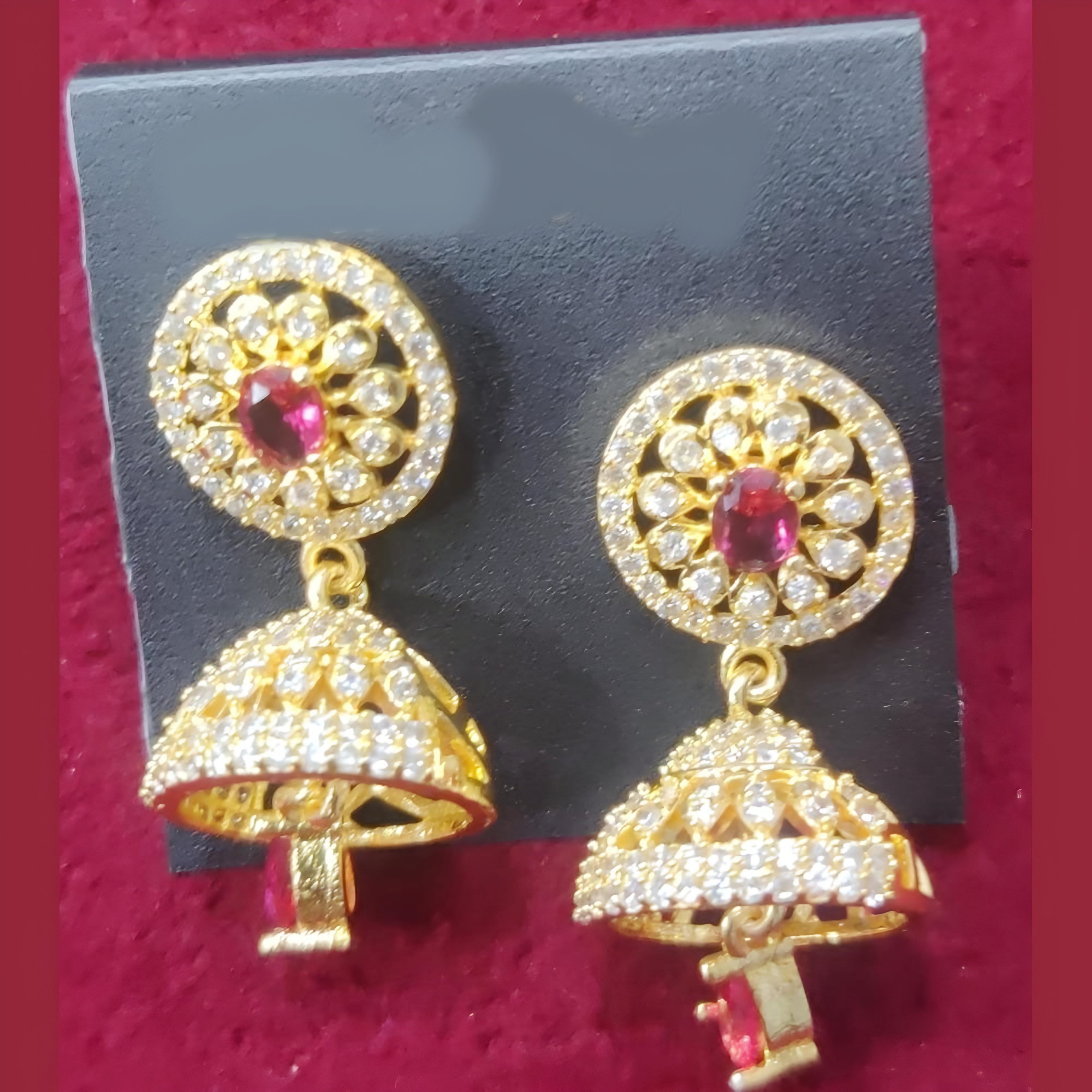 Gold Plated Austrian Stone Jhumki Earrings