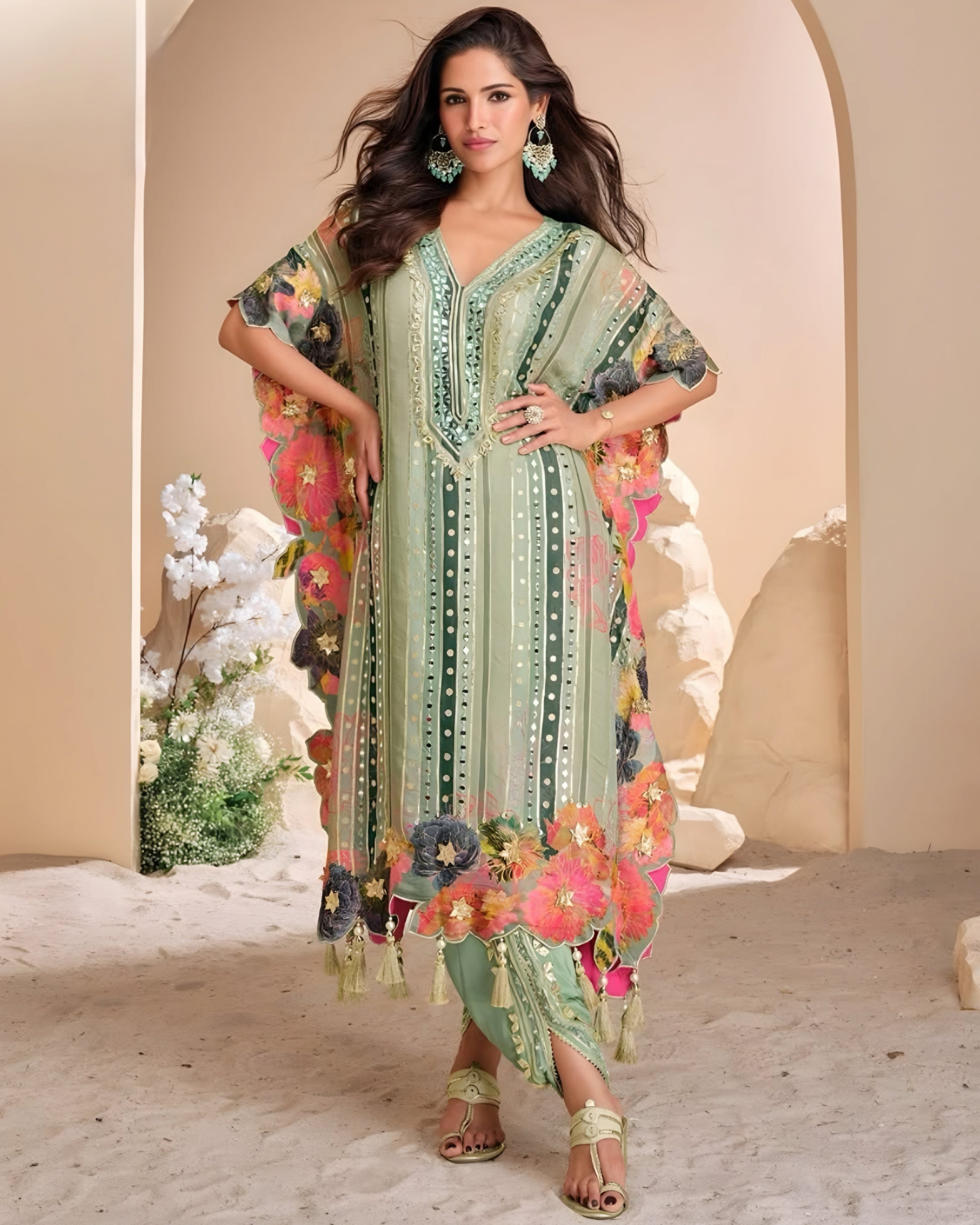 Trendy Kaftan Suits Viscose Silk