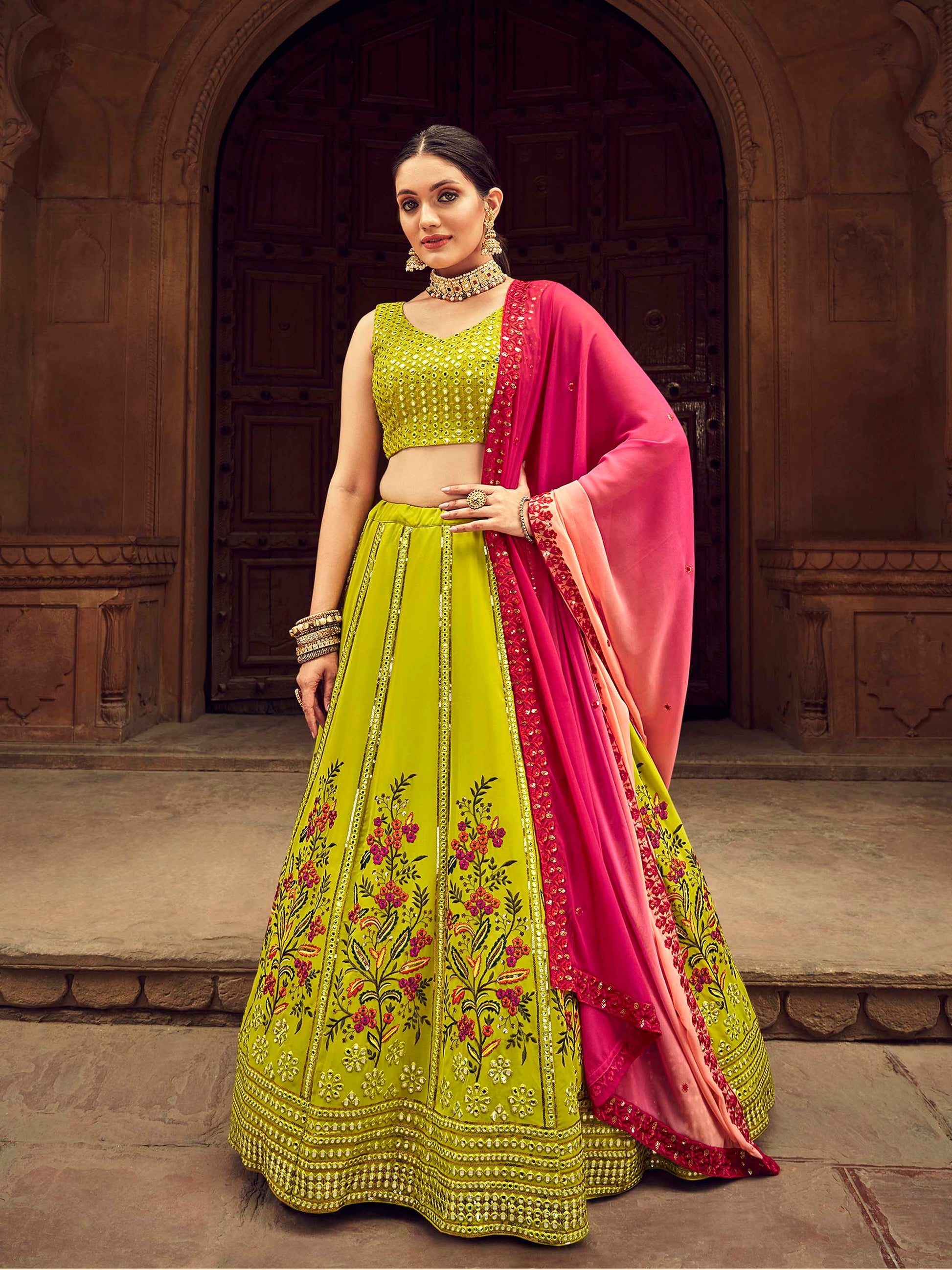 Embroidered Designer Georgette Lehenga Choli