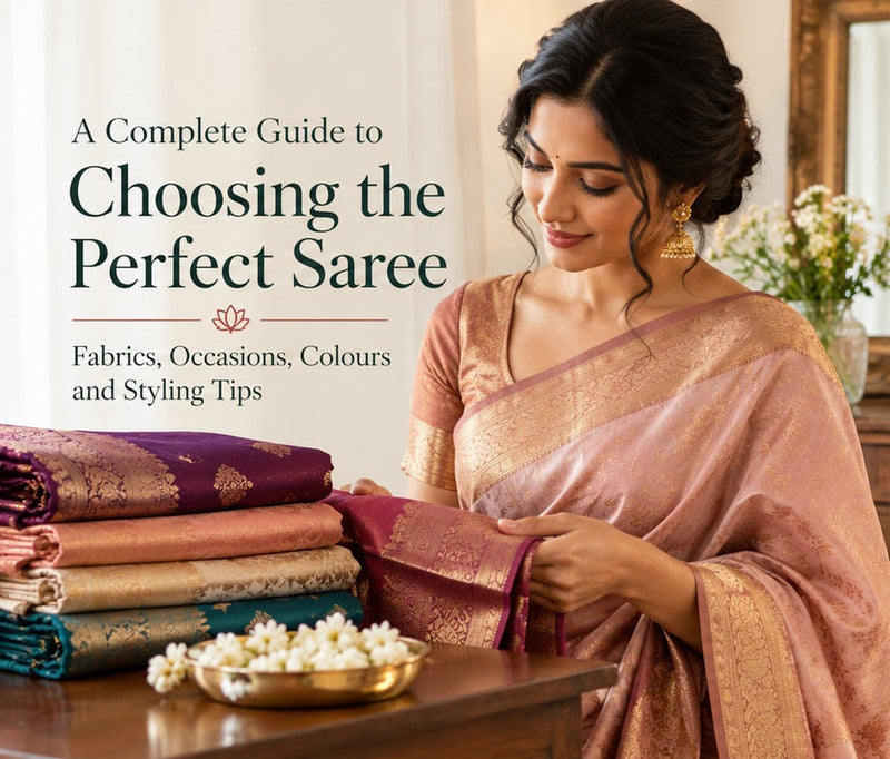 A Complete Guide to Choosing the Perfect Saree: Fabrics, Occasions, Colours and Styling Tips