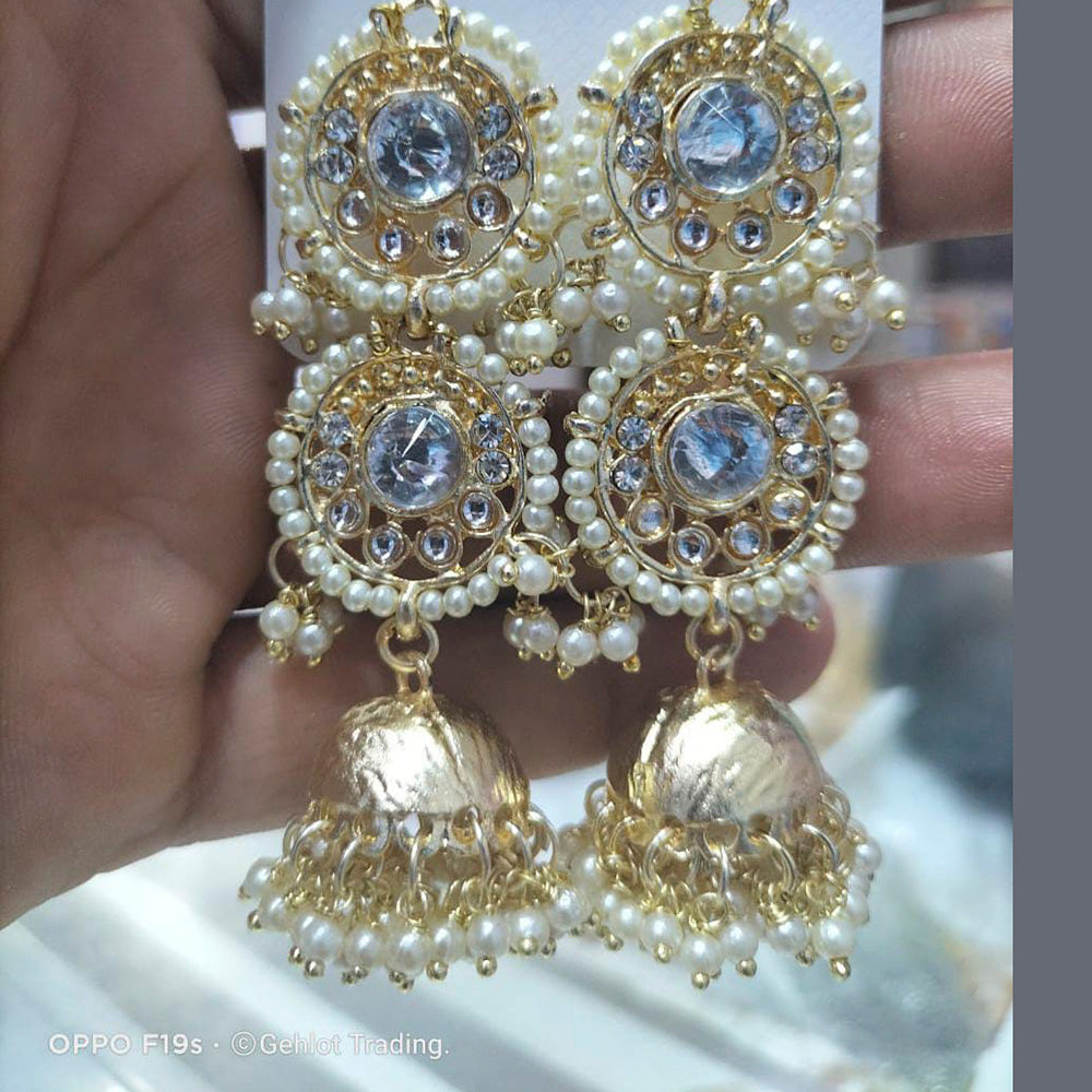 Kundan Stone Jhumkis Earrings
