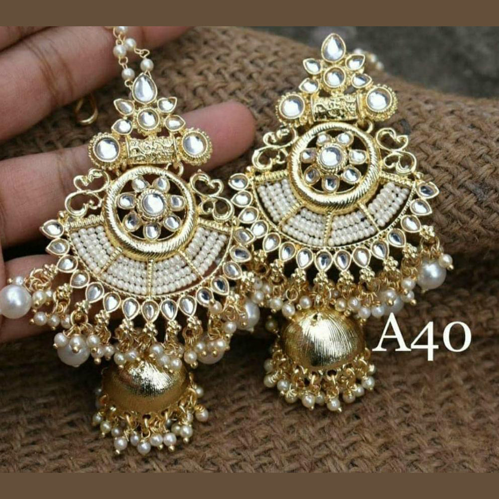 Gold Plated Kanchain Jhumki Earrings