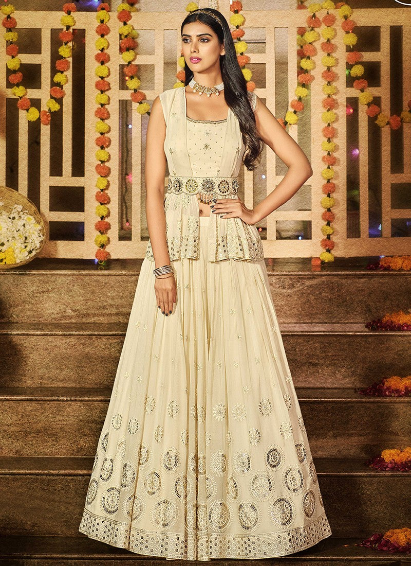 Indo Western Georgette Partywear Lehenga Choli - Sakhi Fashions