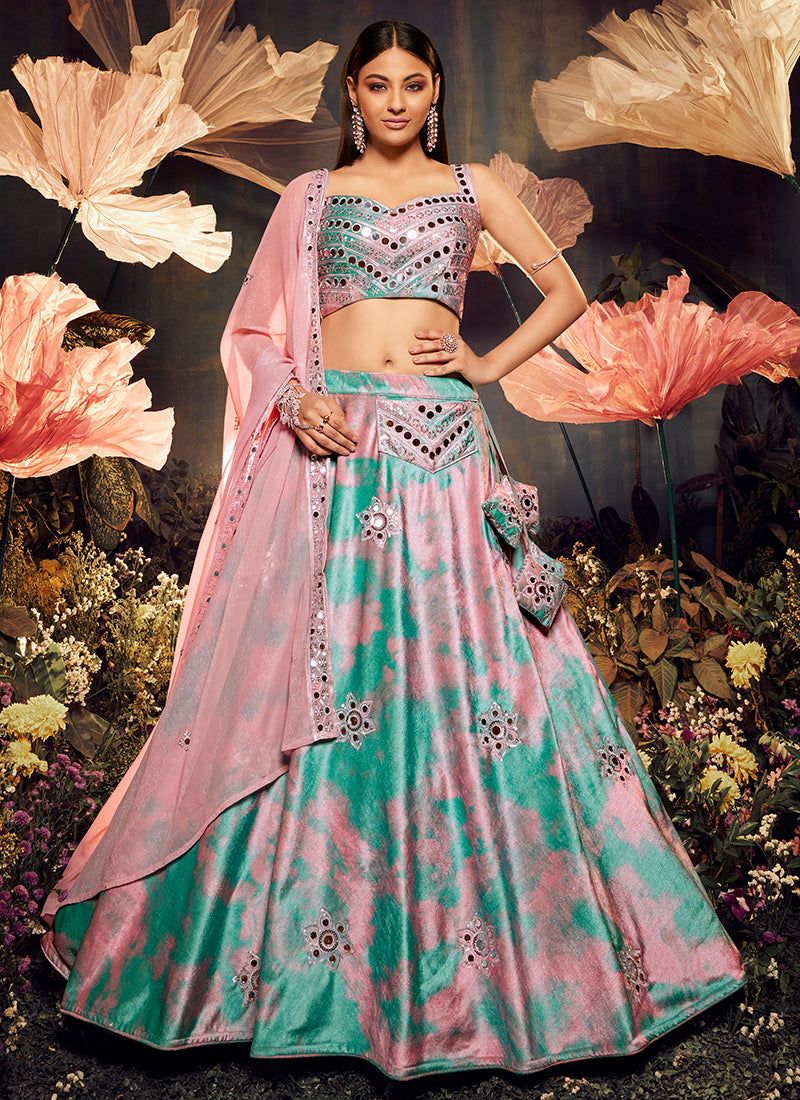 Velvet Embroidered Party wear Lehenga Choli - Sakhi Fashions