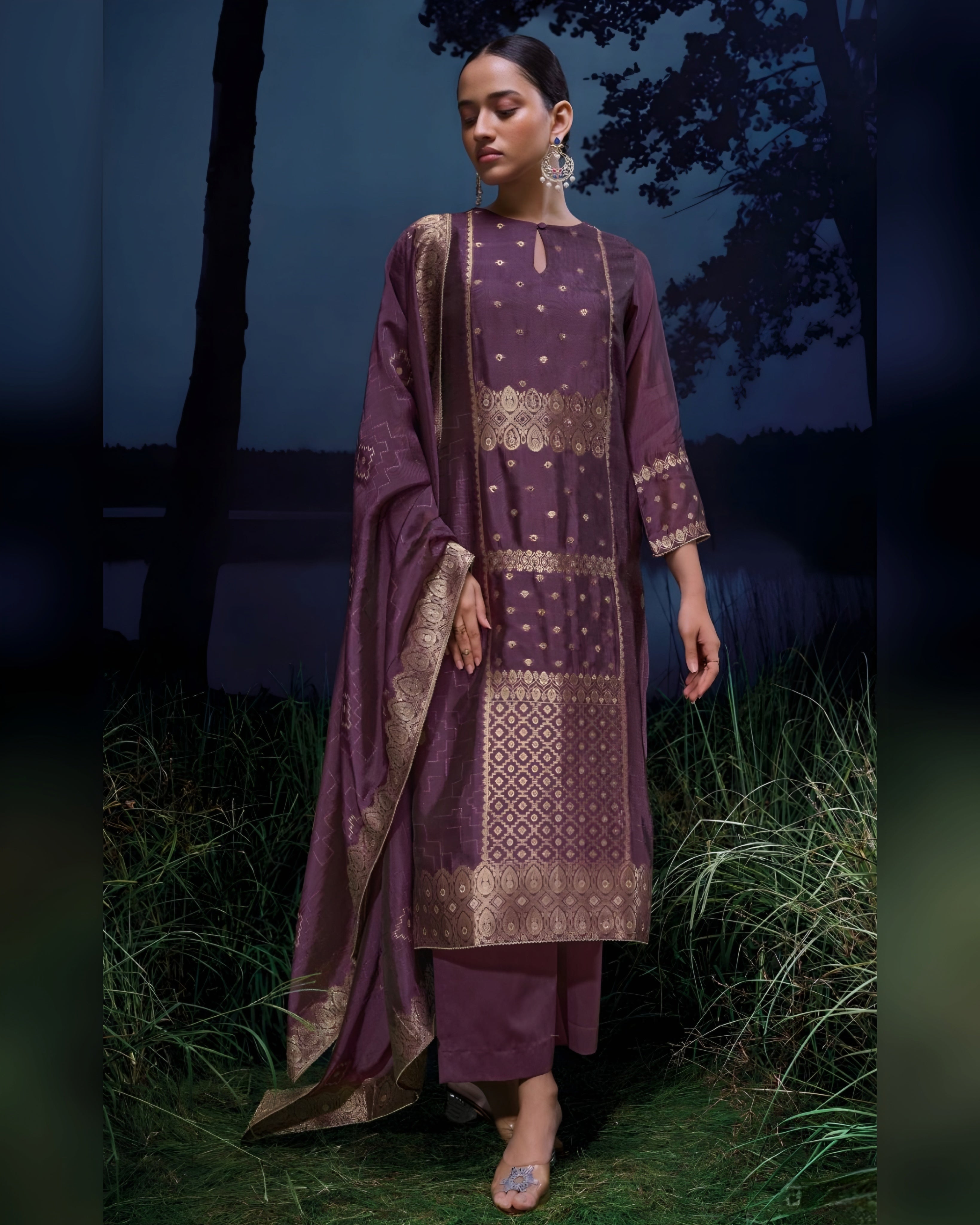 Pink Viscose Silk Jacquard Salwar Kameez with Handwork & Jari Lace – Indian Ethnic Wear for Women | Sakhi Fashions Australia