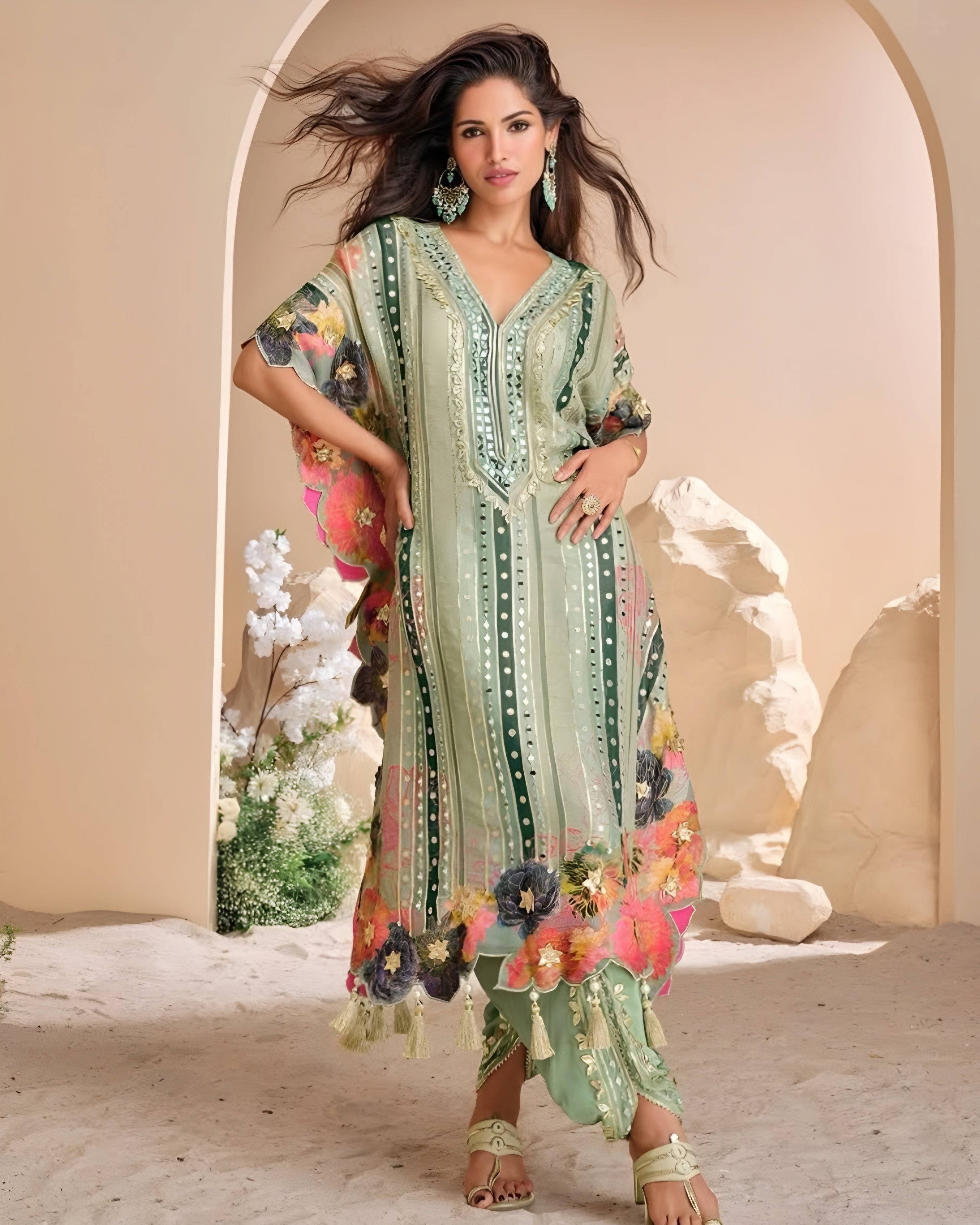 Trendy Kaftan Suits Viscose Silk