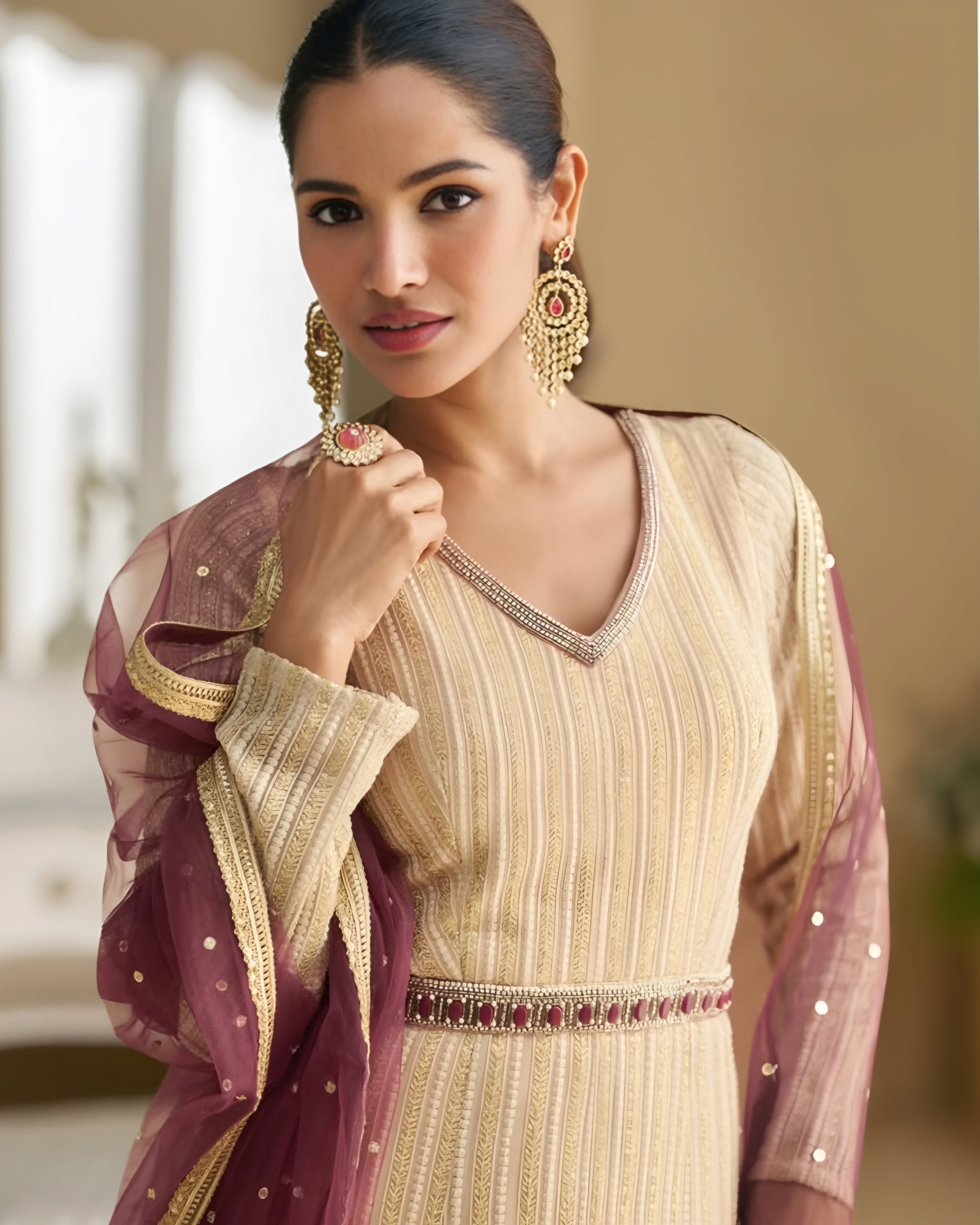 Real Georgette Chikankari Full Embroidered Anarkali Gown