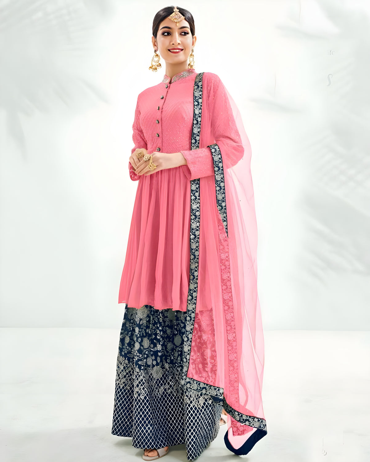 Embroidered Chinon Silk Salwar Suits Pink – Sakhi Fashions