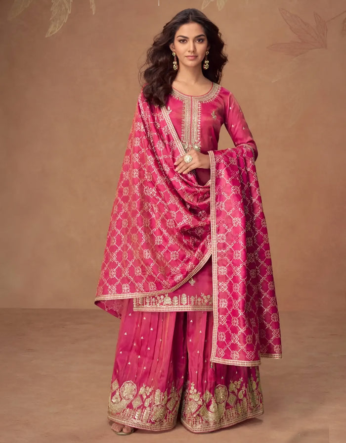 Embroidered Premium Simar Silk Salwar Suits – Sakhi Fashions