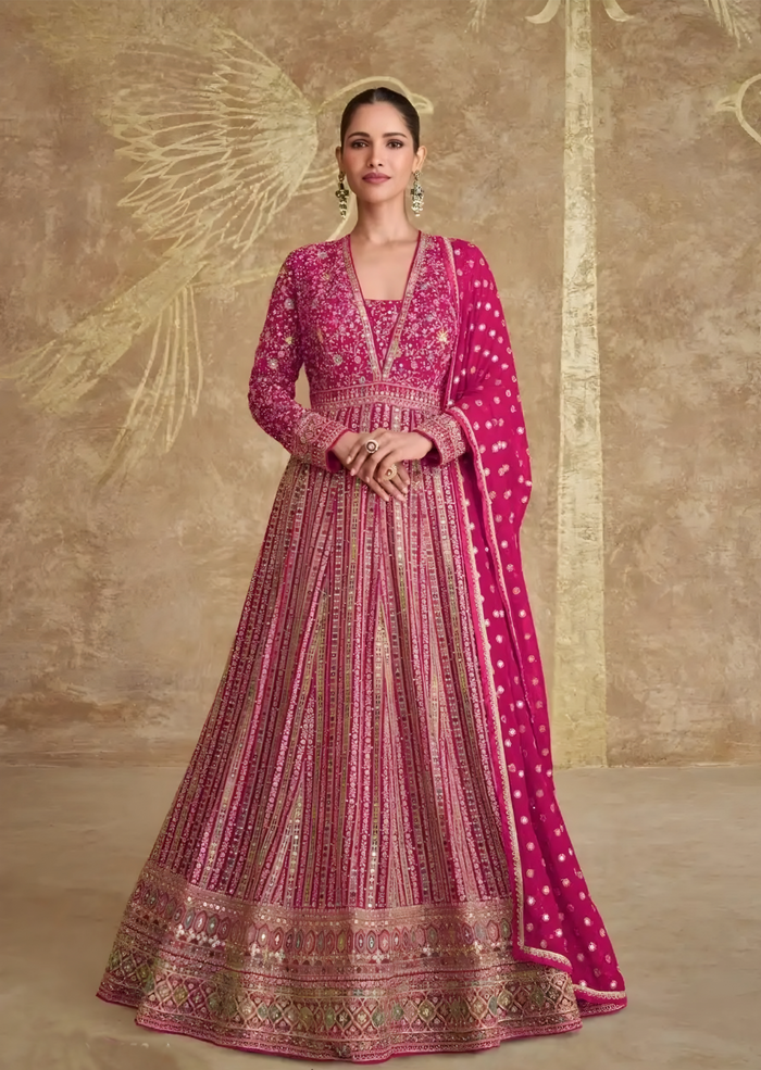 Heavy Designer Embroidered Anarkali Suits Georgette – Sakhi Fashions