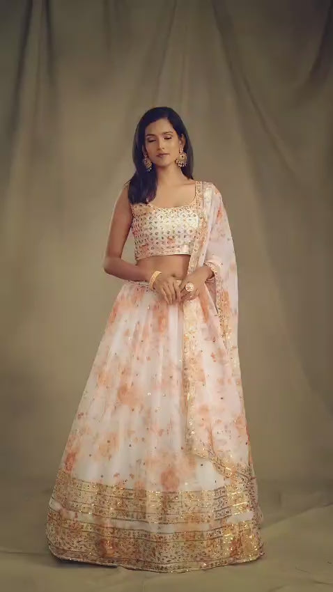 Organza lehenga