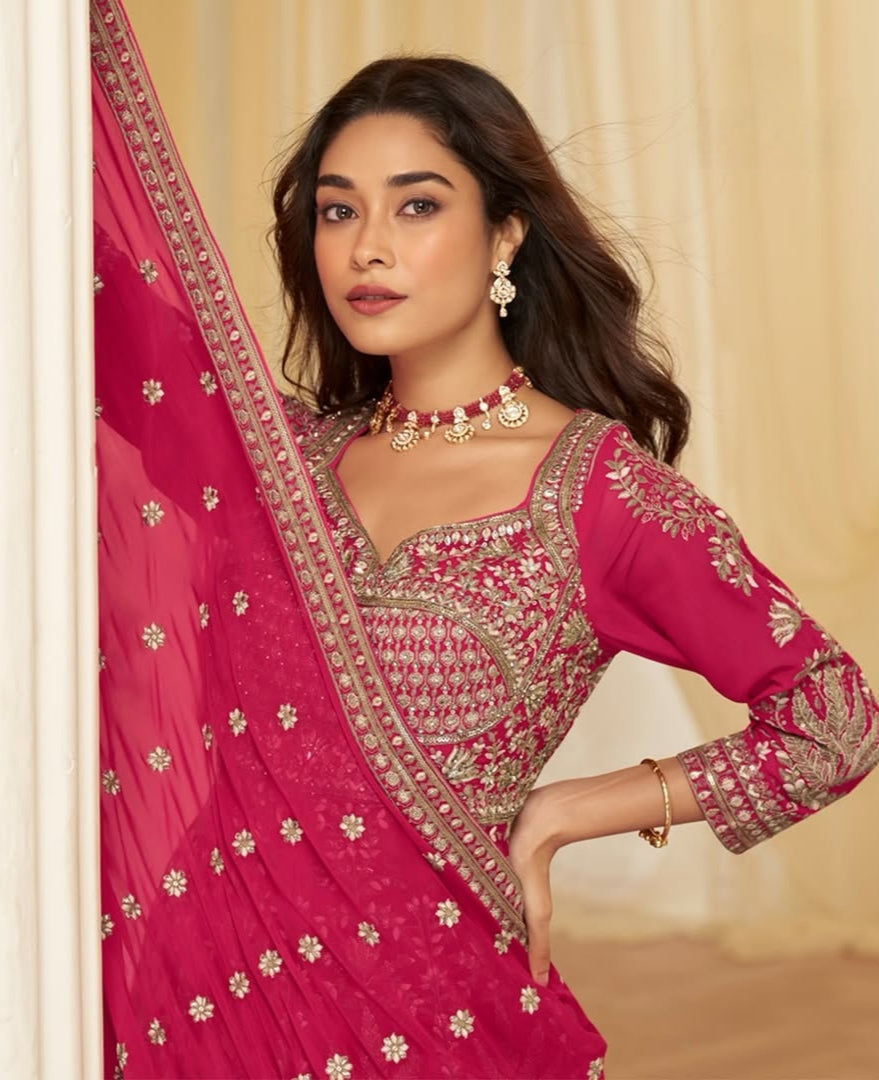 Georgette Heavy Embroidered Anarkali Gown