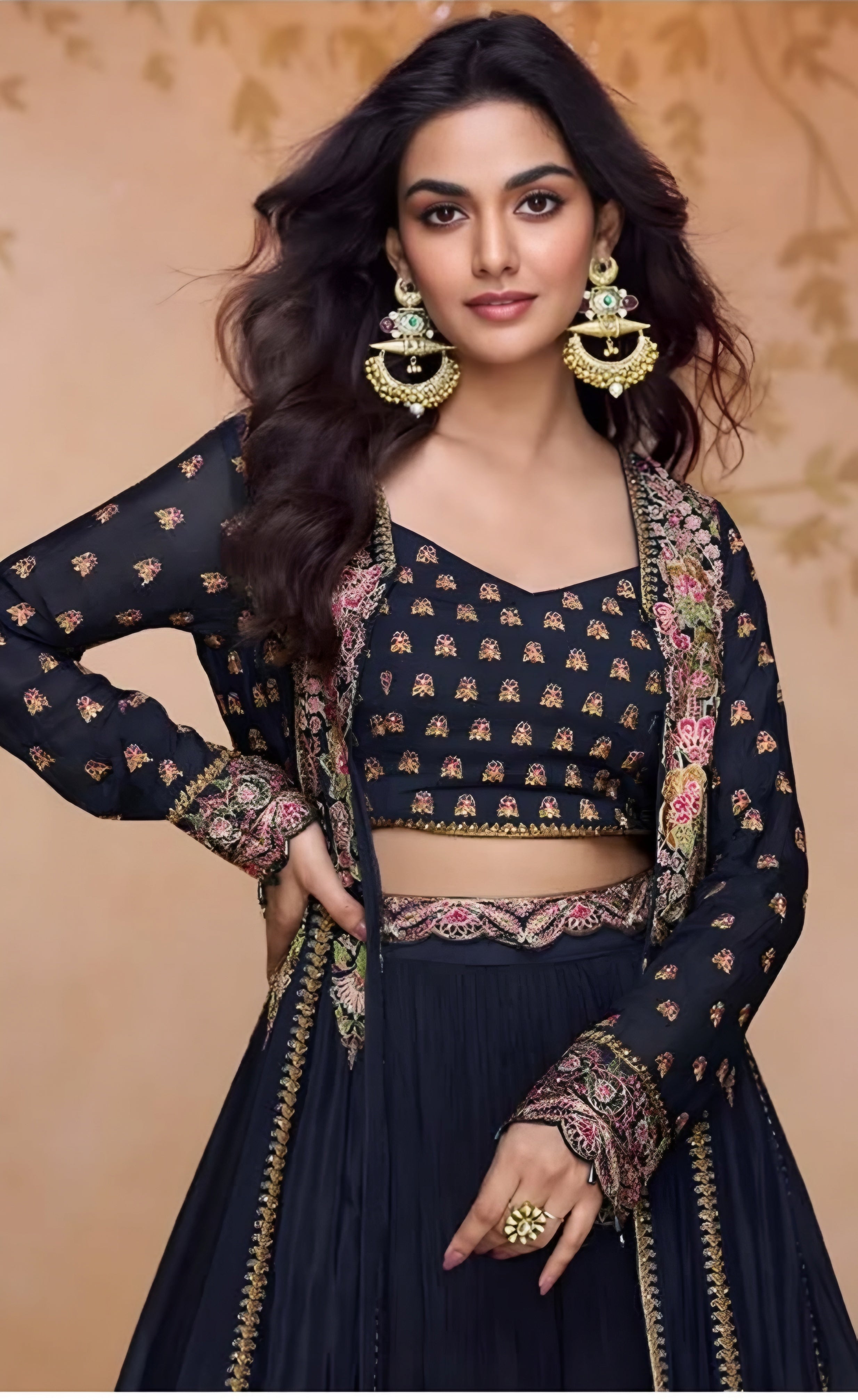 Premium Georgette Embroidered Indo western Suits