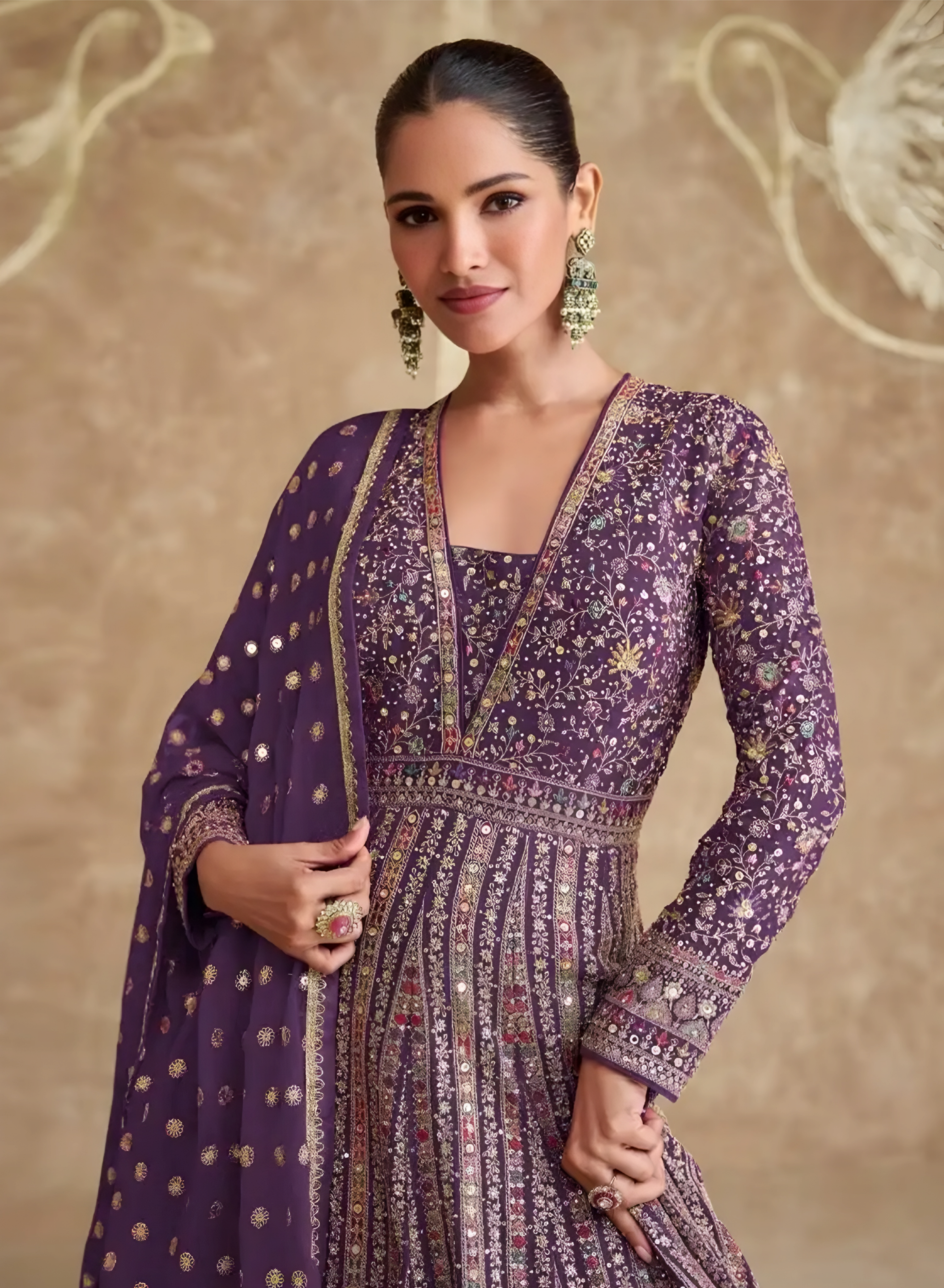 Heavy Designer Embroidered Anarkali Suits Georgette