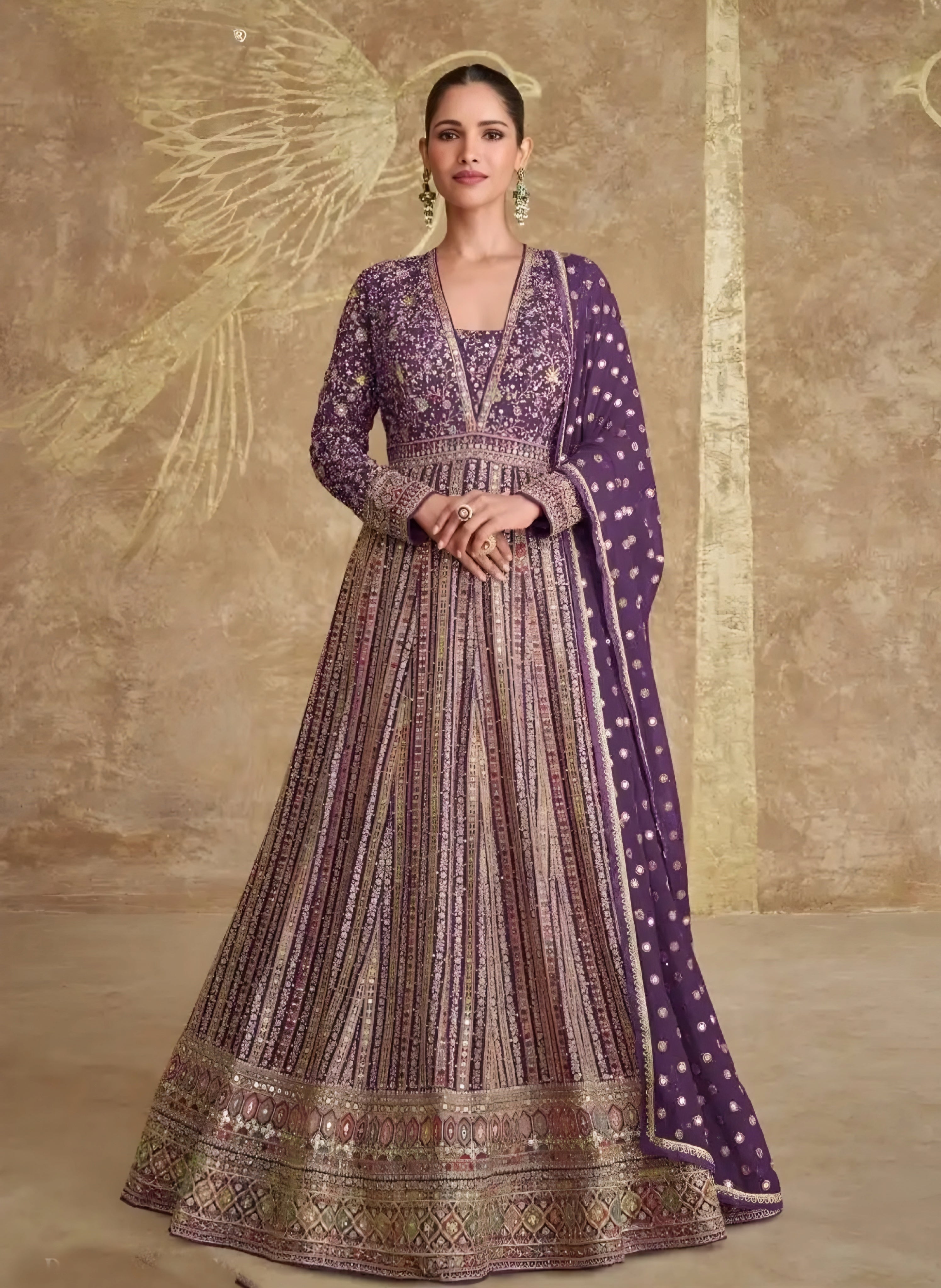 Heavy Designer Embroidered Anarkali Suits Georgette