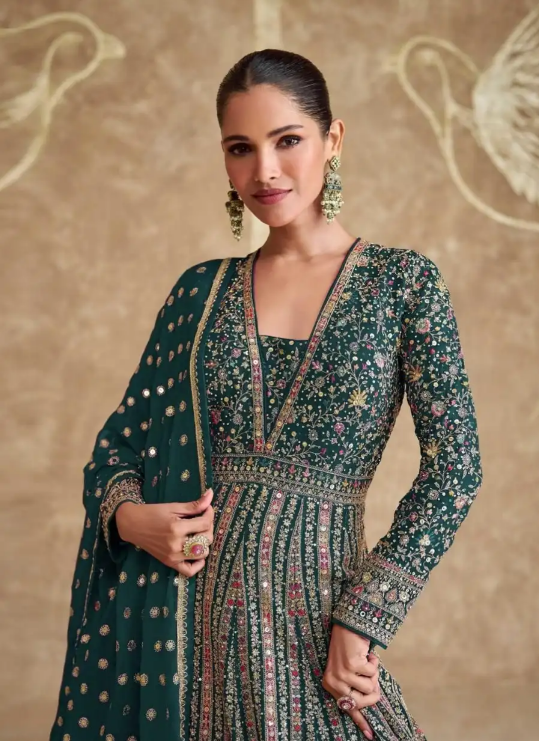 Heavy Designer Embroidered Anarkali Suits Georgette