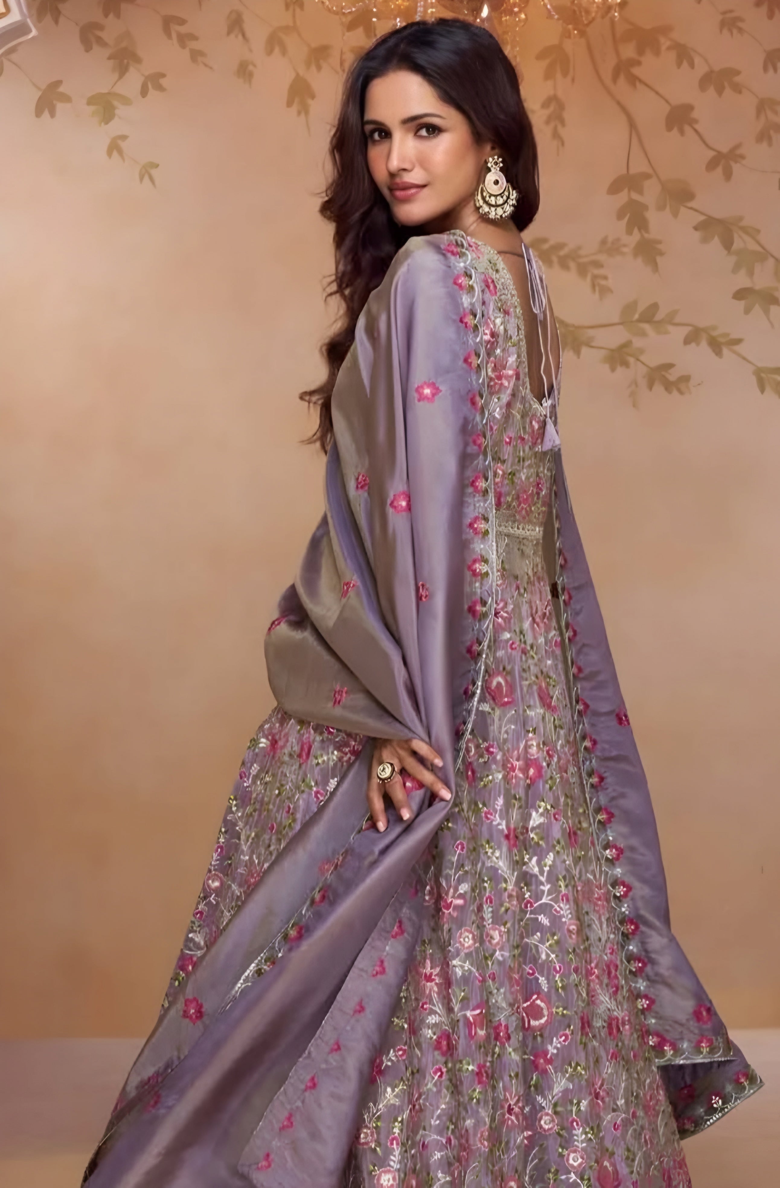 Premium Shimmer Silk Embroidered Designer Anarkali Gown