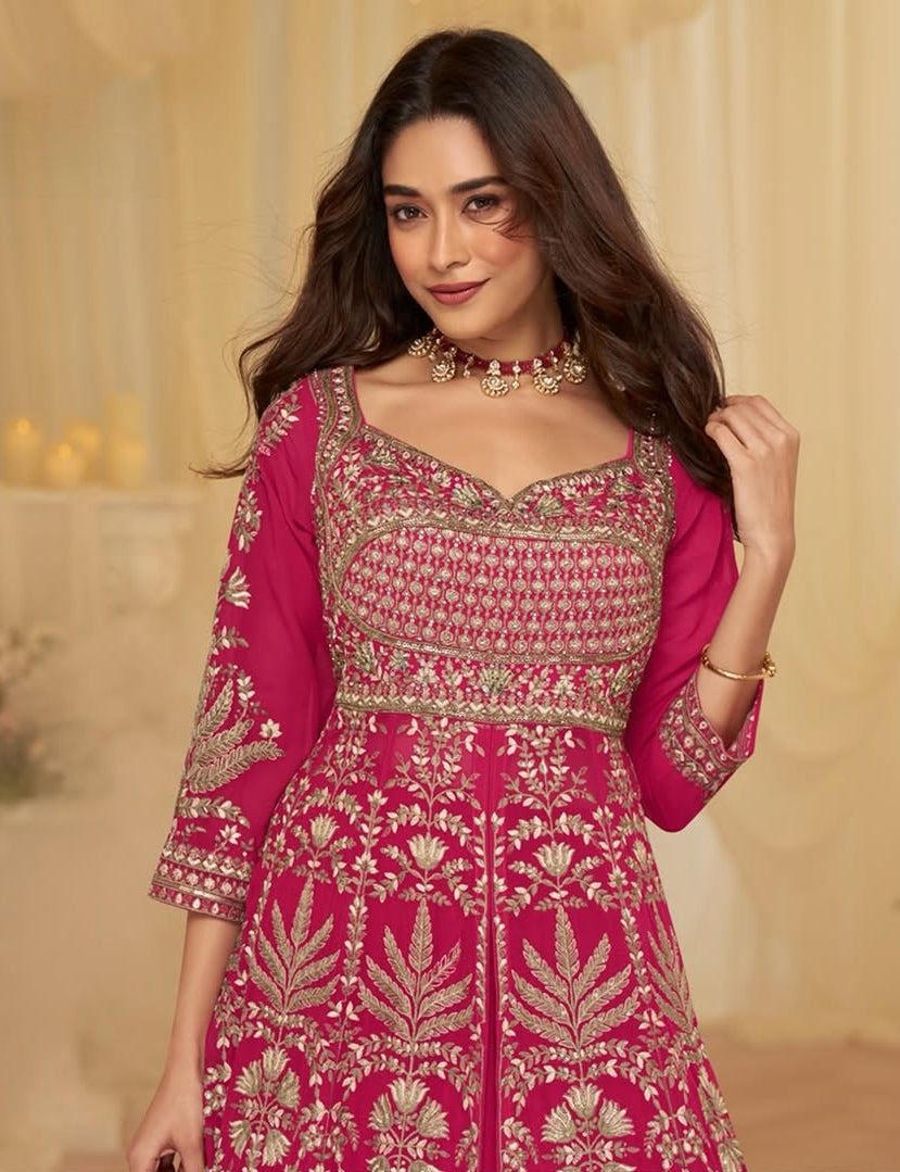 Georgette Heavy Embroidered Anarkali Gown