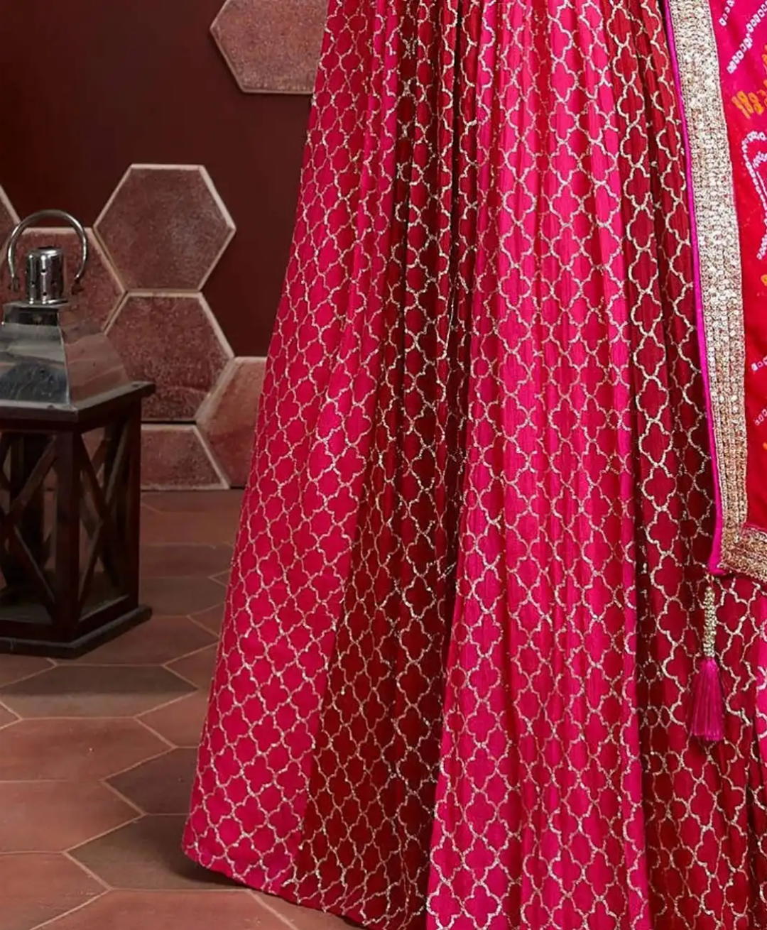 Chinon Silk Embroidered Designer Lehenga Choli